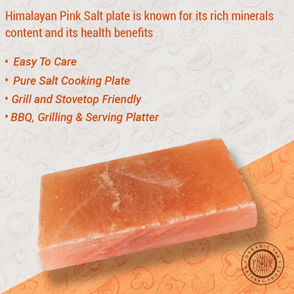 Himalayan Pink Salt Cooking Plate by Pride of India – Serving Plate for Cutting/Grilling – 100% Naturally Occurring Pink Salt/Food Grade – Easy to Use -Grilling Ideas for Kitchen