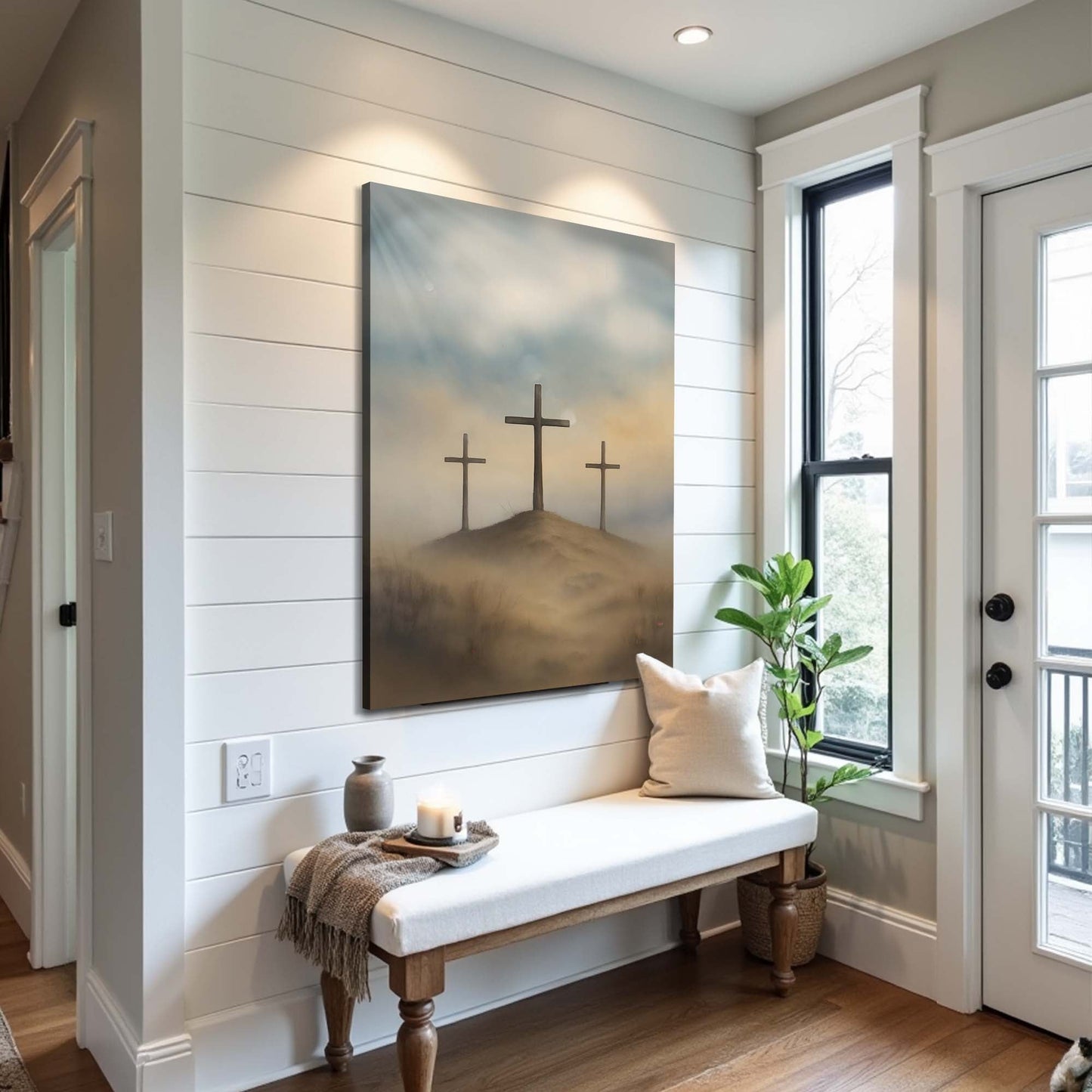 Three Crosses on Calvary Faith Wall Art II