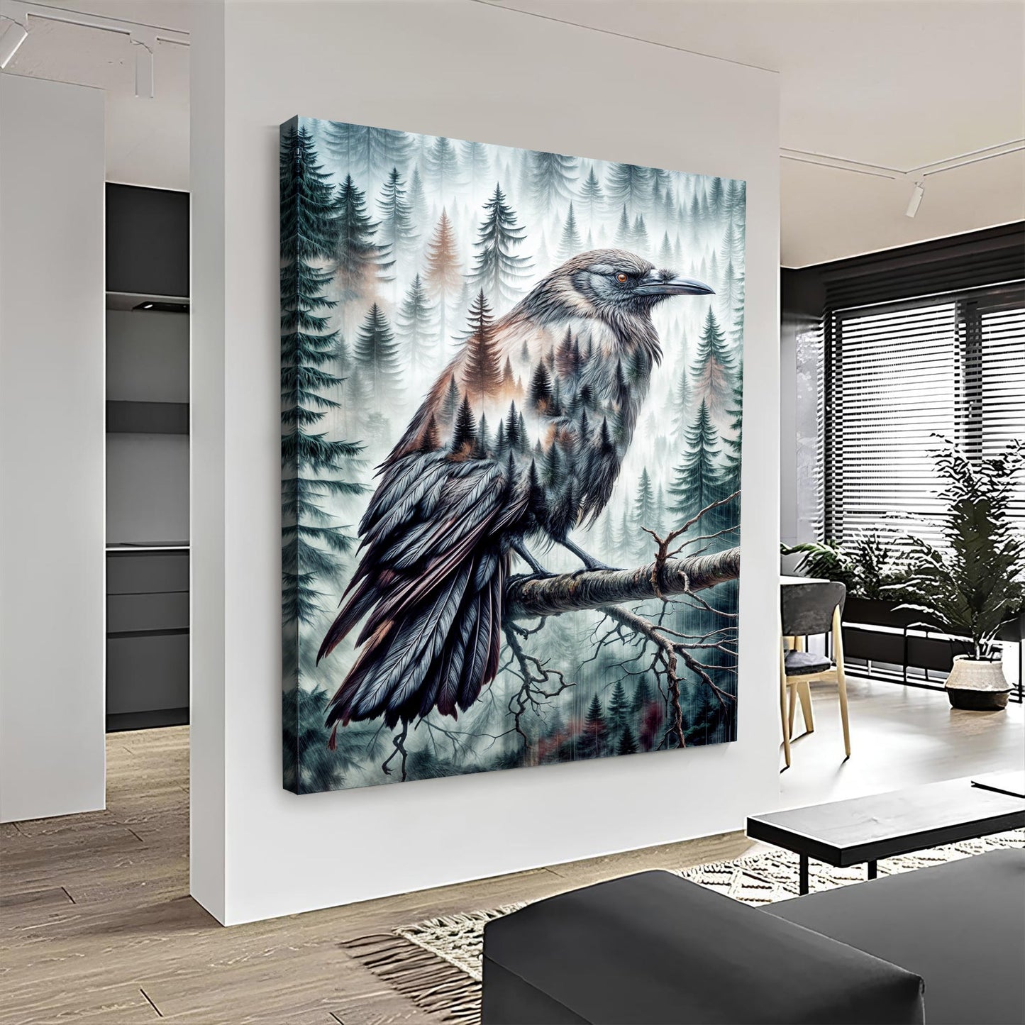 Crow Double Exposure Wall Art
