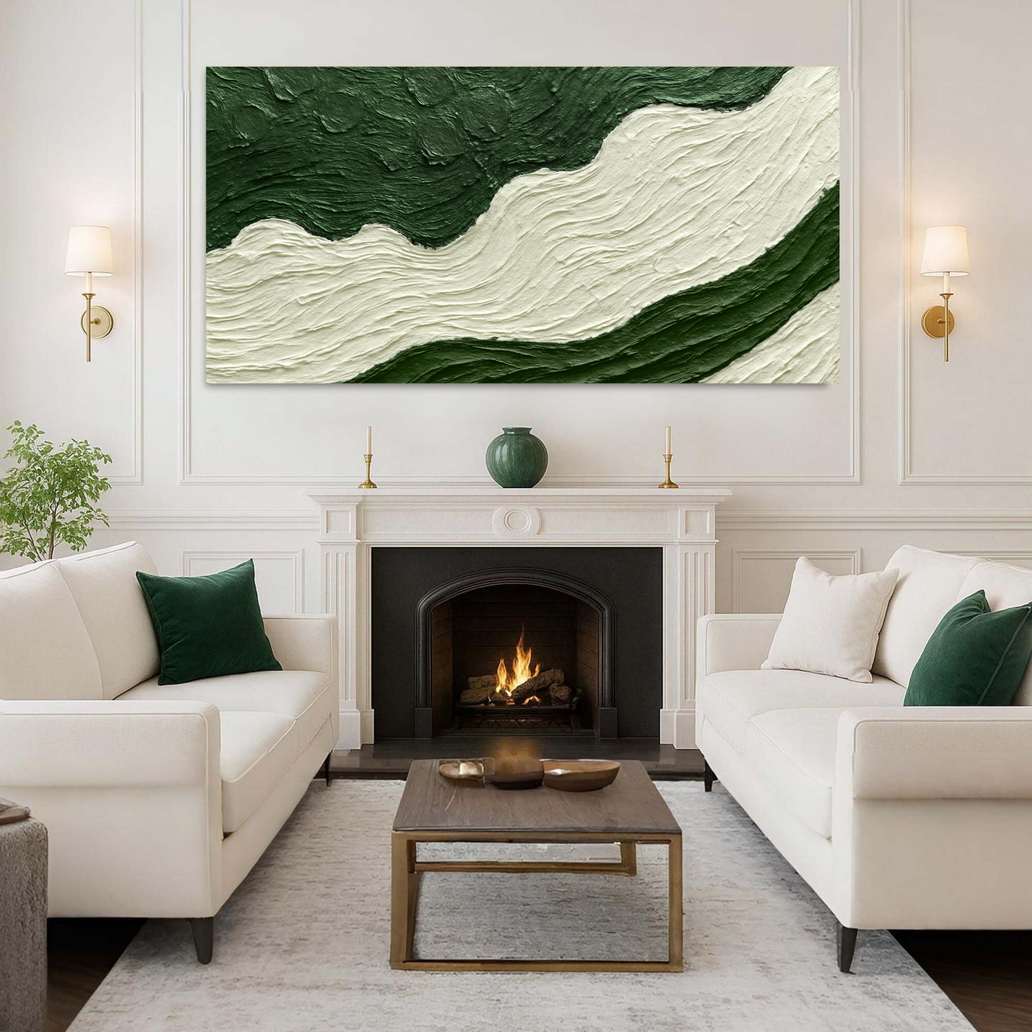 Green Rivers Abstract Wall Art VII