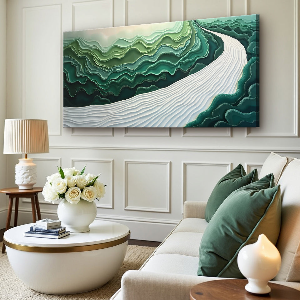 Green Rivers Abstract Wall Art III
