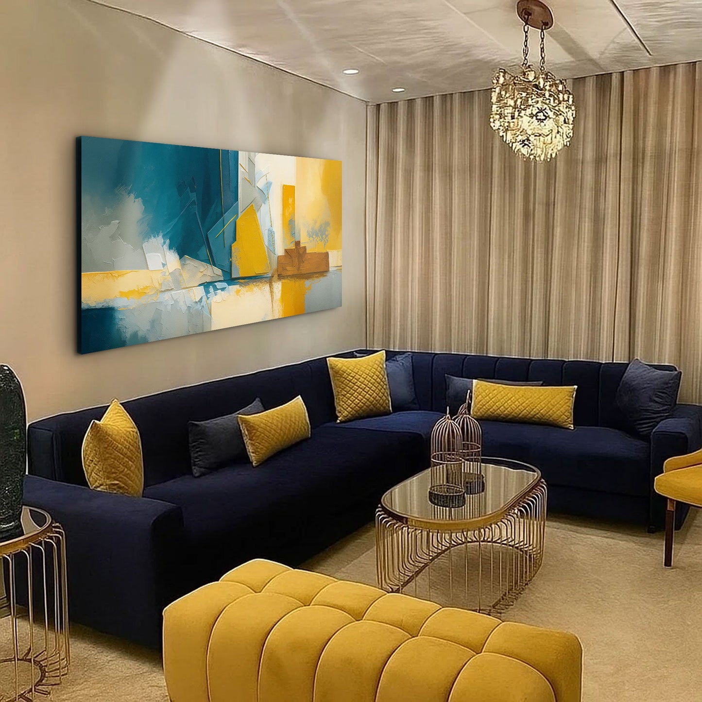 Abstract Geometric Lines Wall Art II