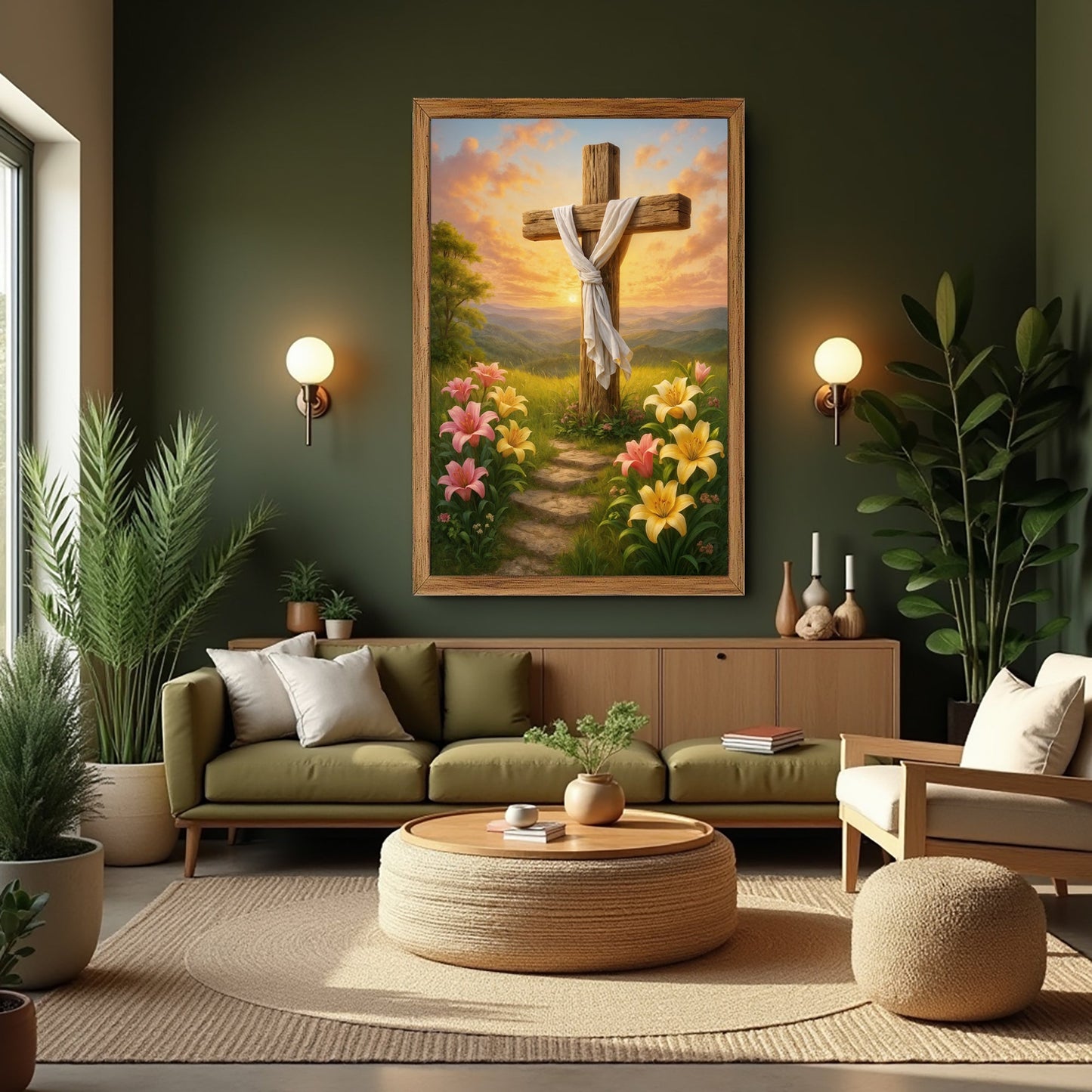 Cross and Flowers Faith Wall Art II