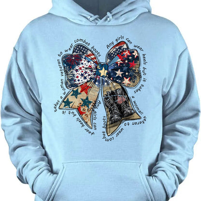 Any Girl Can Wear Heels Shirt | Coquette American T-Shirt | Memorial Coquette Bow Shirt | Fourth of July Shirt | Independence Day Tee 682312
