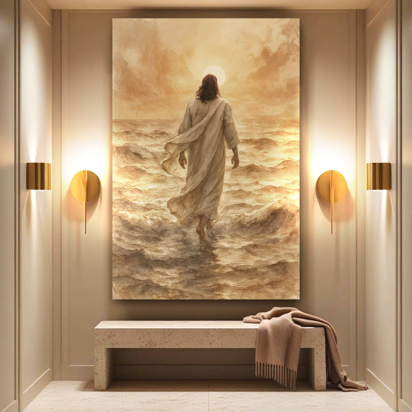 Jesus Christ Walking On Water Faith Wall Art VI