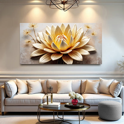 Golden Lotus Minimalist Abstract Wall Art II