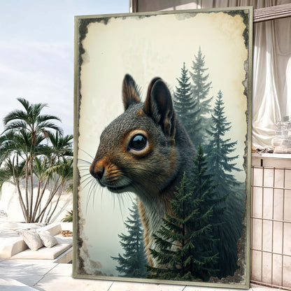 Squirrel Double Exposure Wall Art