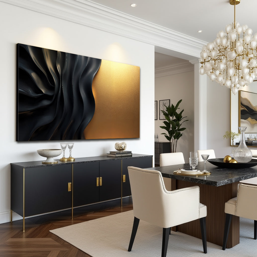 Black And Gold Minimalist Abstract XIII