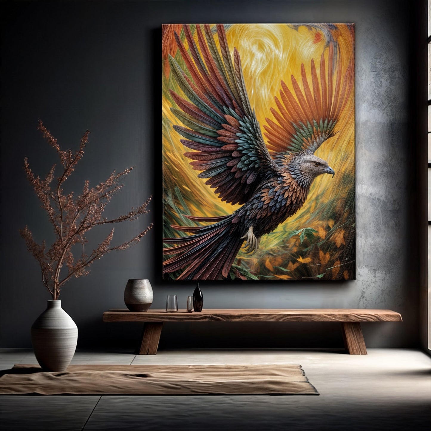 Flight Of Fancy Bird Impasto Wall Art