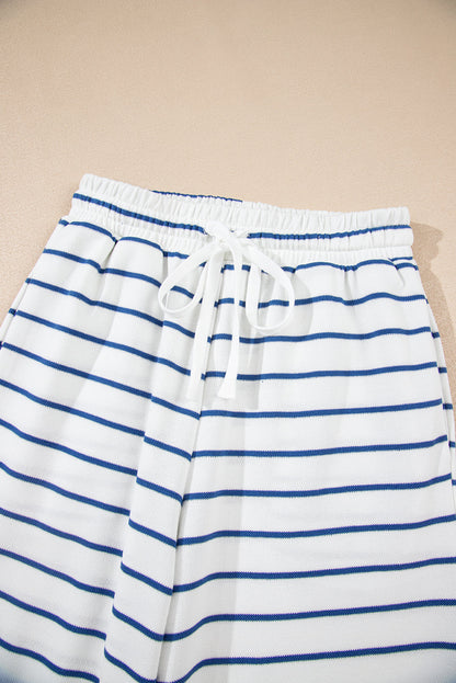 Stripe Long Sleeve Top and Drawstring Pants Set