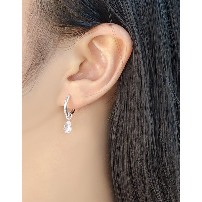 Light Luxury Water Drop Sterling Silver Earrings