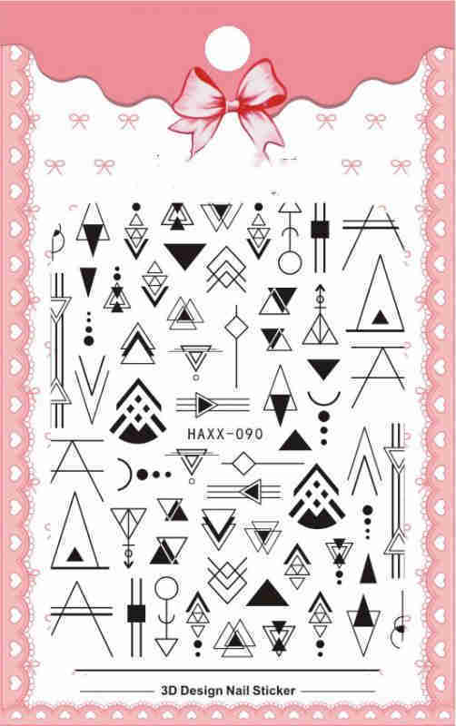 Black Butterfly Nails Stickers White Flower Adhesive