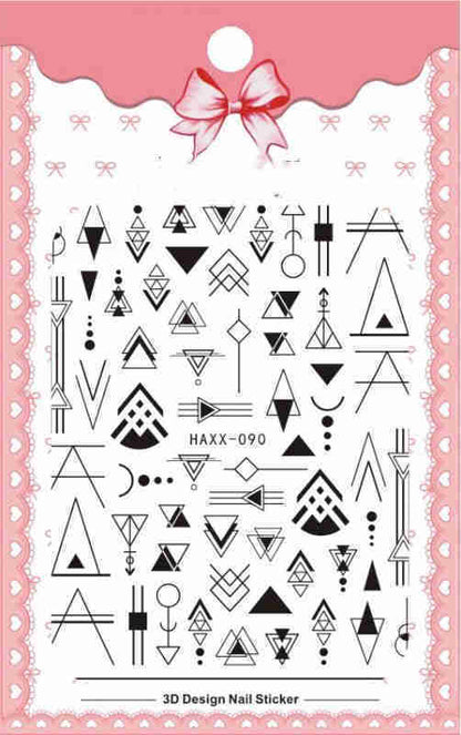 Black Butterfly Nails Stickers White Flower Adhesive