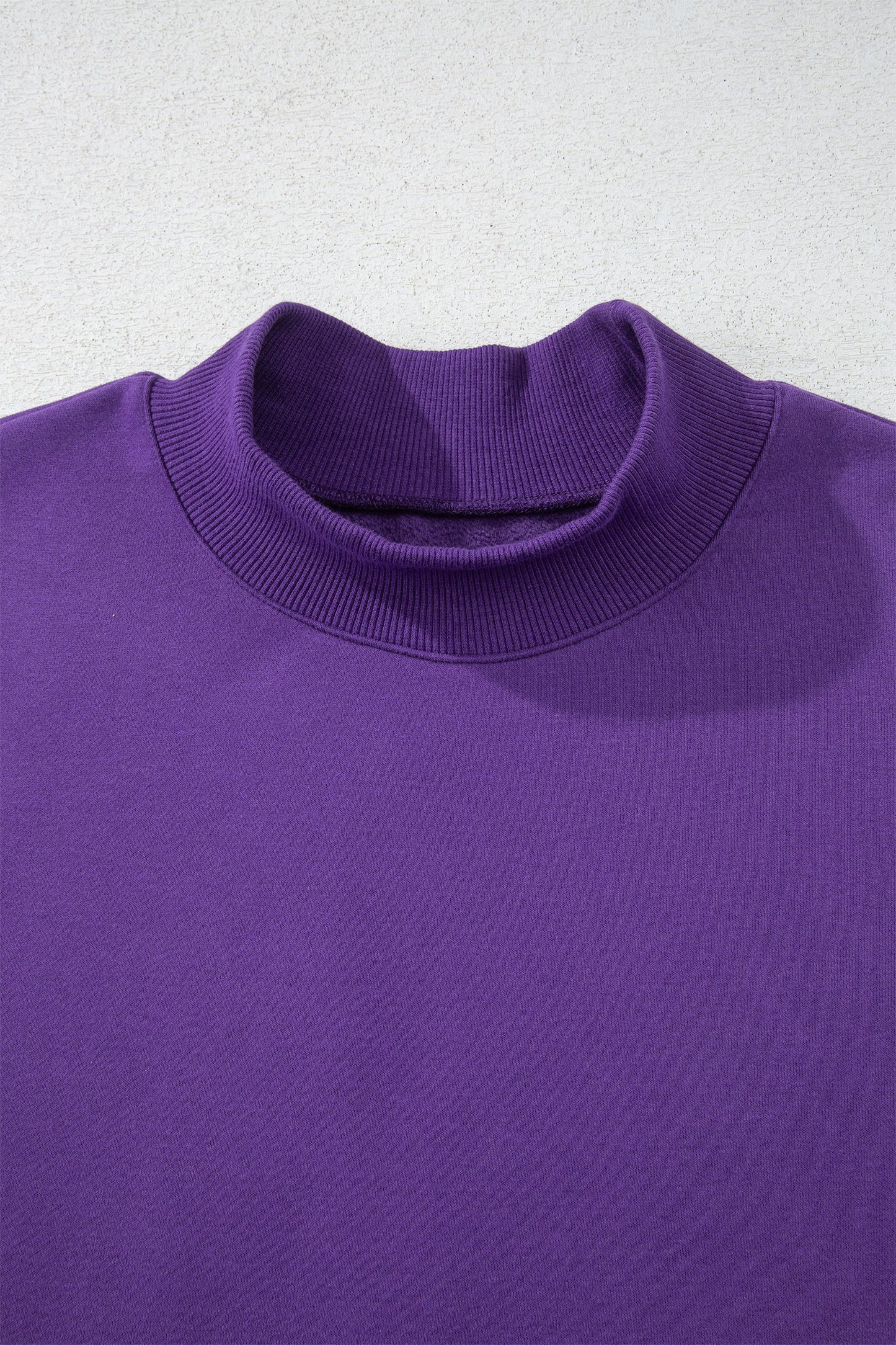 Solid Oversized Mock Neck Sweatshirt Top