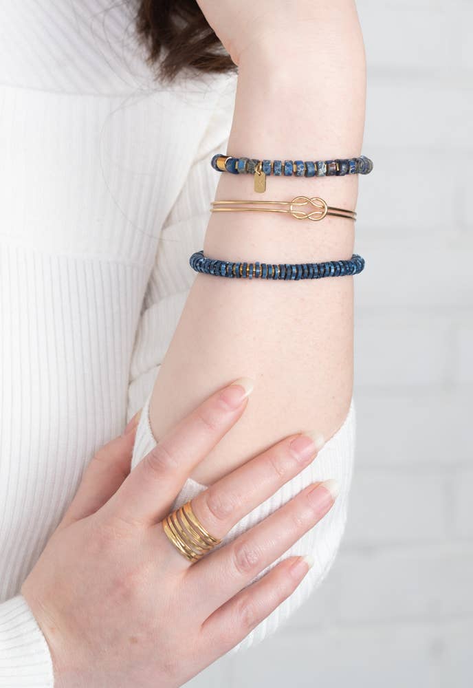 Emperor Blue Beaded Bracelet