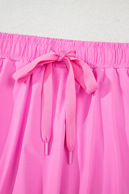 Drawstring Elastic Waistband Lined Tennis Skorts