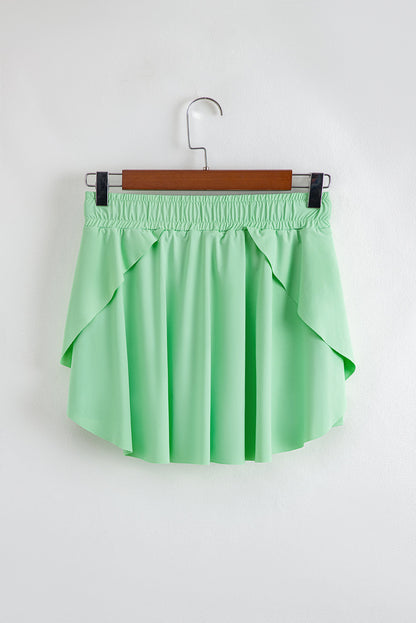 Drawstring Elastic Waistband Lined Tennis Skorts