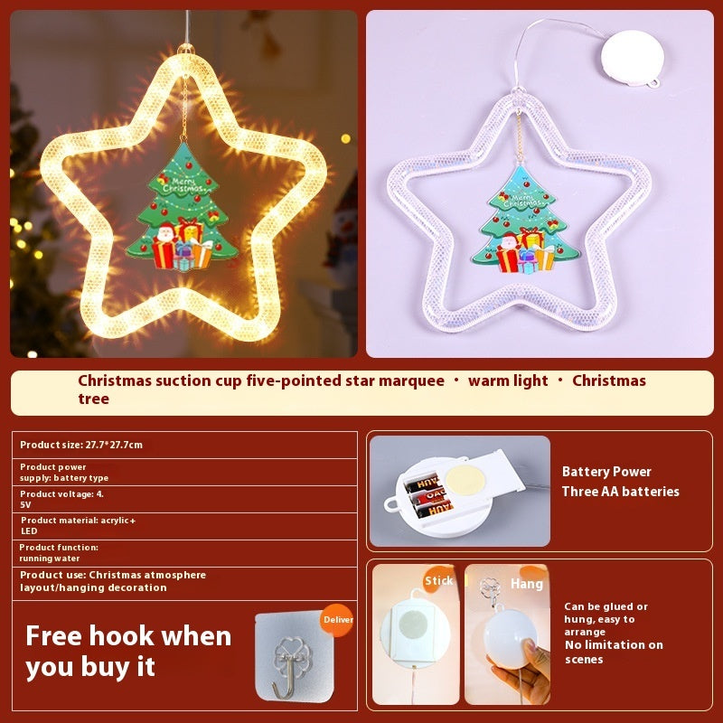 LED Christmas Star Pendant Window Door Decor