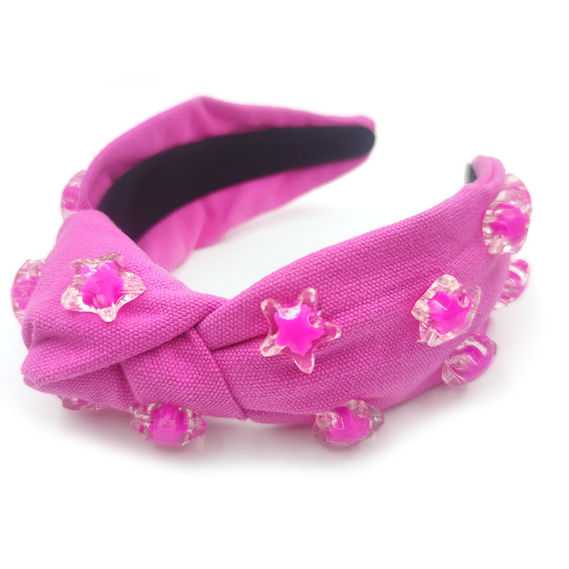 Cute Five-Pointed Star Headband Solid Color