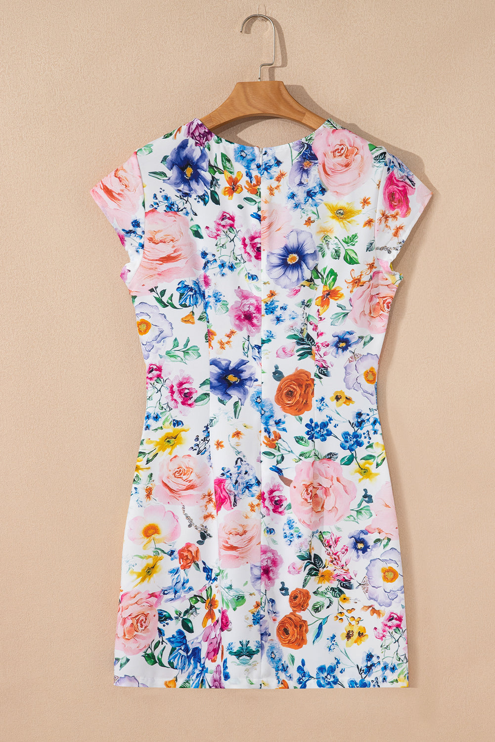 Floral Vibrant Cap Sleeve Mini Dress