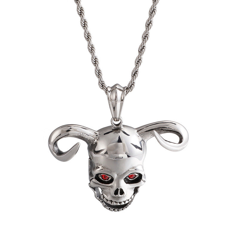 Horn Ghost Head Domineering Necklace