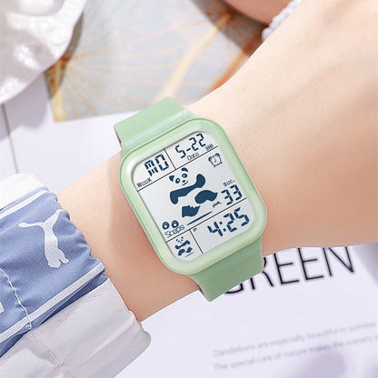 Square Polychrome Panda Sports Watch