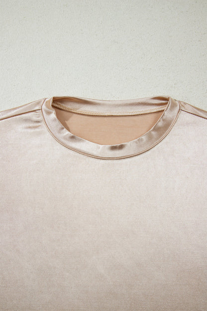 Round Neck Metallic Tank Top