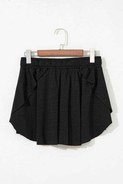 Drawstring Elastic Waistband Lined Tennis Skorts