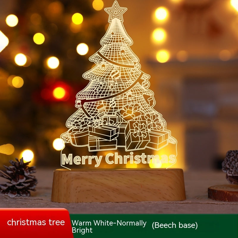3D Christmas LED Night Light Acrylic Gift Decor