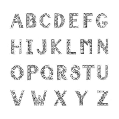 Chrome White Diamond Letters Pet Collar Beads