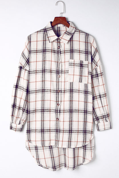 Plaid Side Slit Oversized Shacket