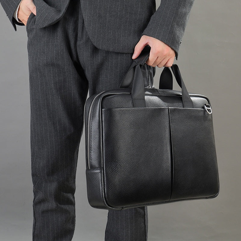 Large Capacity Men's Cowhide Briefcase