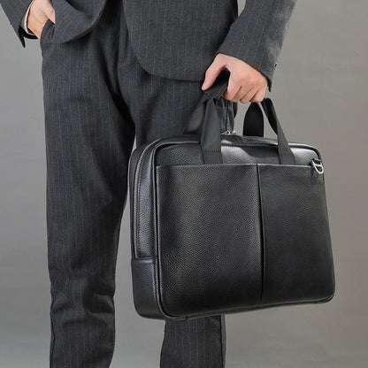 Large Capacity Men's Cowhide Briefcase