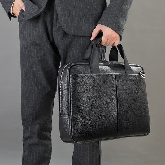 Large Capacity Men's Cowhide Briefcase