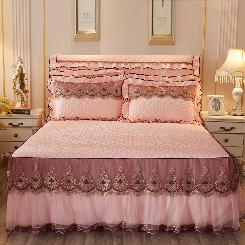Lace Quilted Bed Skirt 1.8m Simmons Cover