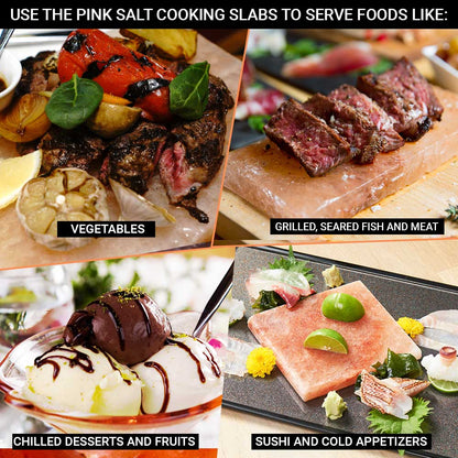 Himalayan Pink Salt Cooking Plate by Pride of India – Serving Plate for Cutting/Grilling – 100% Naturally Occurring Pink Salt/Food Grade – Easy to Use -Grilling Ideas for Kitchen