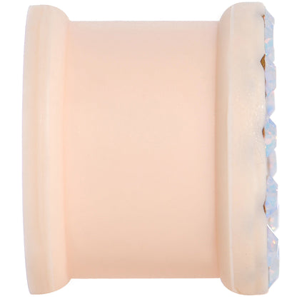 9/16 Aurora Gem Peach Silicone Double Flare Tunnel