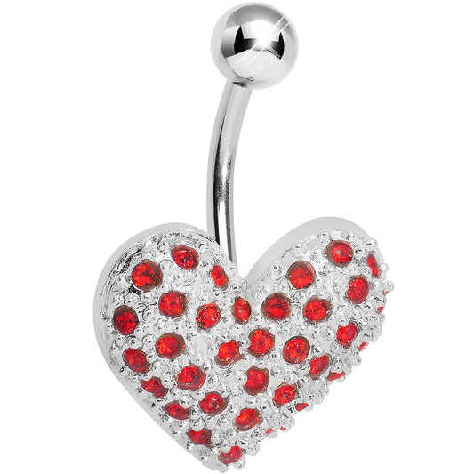 Jazzy Joy Red Gem Heart Belly Ring
