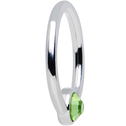16G 3/8 Aqua Gem Steel BCR Captive Ring 4mm Flat Disc