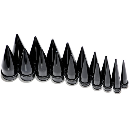 00G to 1 inch 18 Piece Black Acrylic Ear Stretching Taper Kit