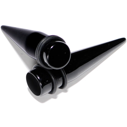 00G to 1 inch 18 Piece Black Acrylic Ear Stretching Taper Kit