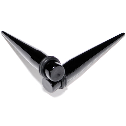 00G to 1 inch 18 Piece Black Acrylic Ear Stretching Taper Kit
