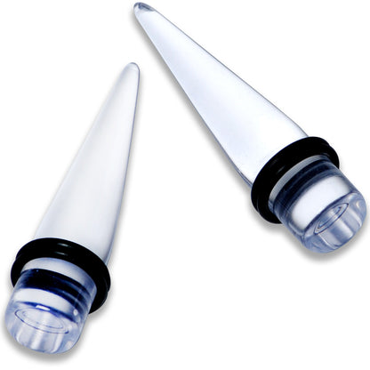 00G to 1 inch 18 Piece Clear Acrylic Ear Stretching Taper Kit