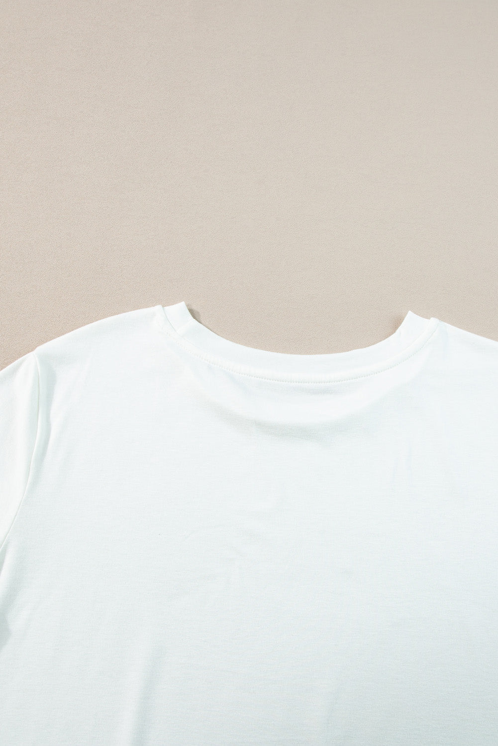 Plus Size Round Neck Roll Sleeve T-shirt