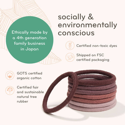 Plastic-free Round Hair Ties - Mondo 8-pack - Pastel Blooms