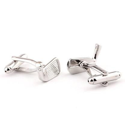 Golf Racket Shape Metal French Shirt Cufflinks