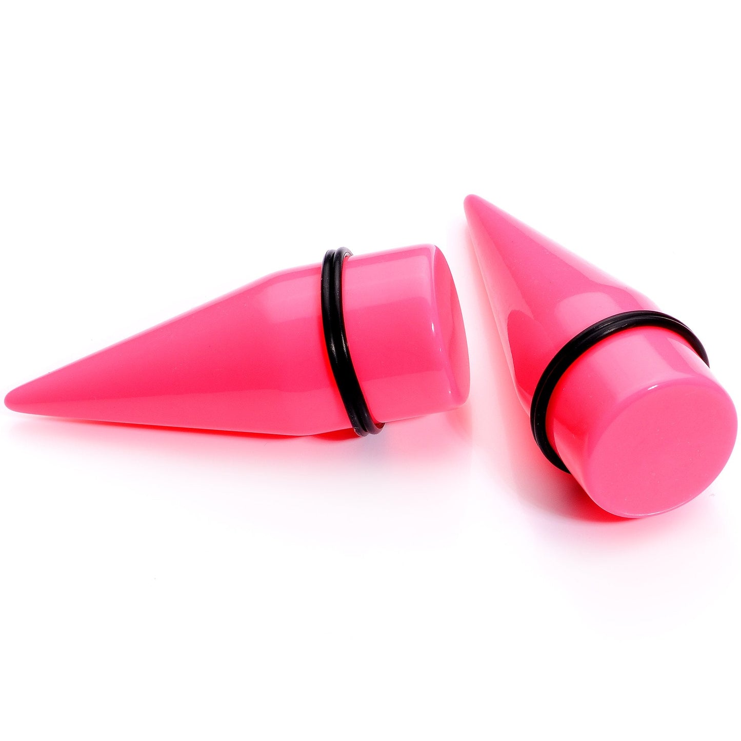 00G to 1 inch 18 Piece Bright Pink Acrylic Ear Stretching Taper Kit Set