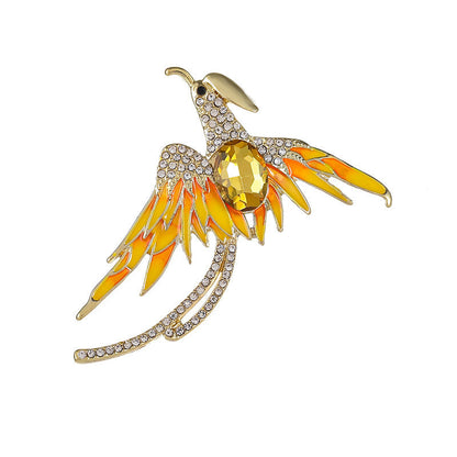 Elegant High-grade Oil Painting Phoenix Brooch