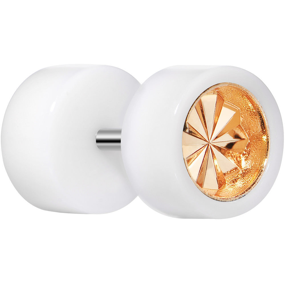 0G White Acrylic Gold Dual Flashy Tire Rim Cheater Plug