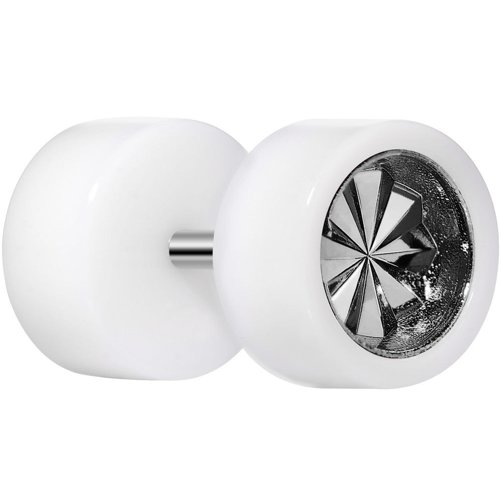 0G White Acrylic Grey Dual Flashy Tire Rim Cheater Plug